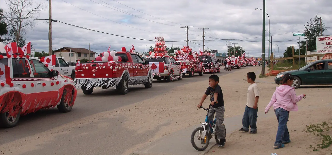 Canada Day parade with decorated vehicles, 2008